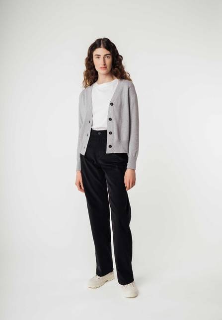 Melawear Damen Basic V-Neck Feinstrick Cardigan SURINA Online Shopping
