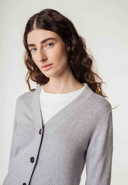 Melawear Damen Basic V-Neck Feinstrick Cardigan SURINA Online Shopping