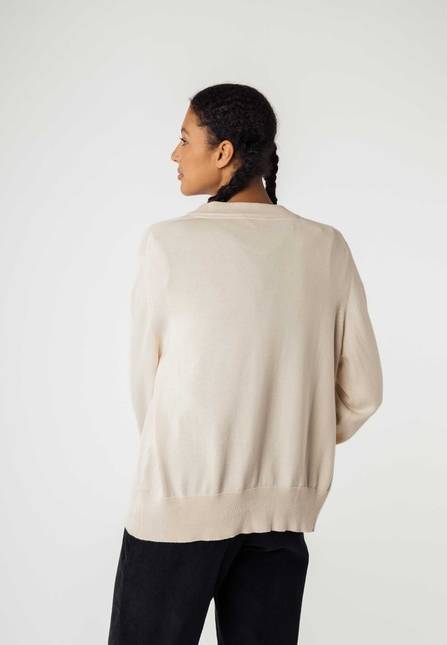 Melawear Damen Basic V-Neck Feinstrick Cardigan SURINA Exklusivangebot