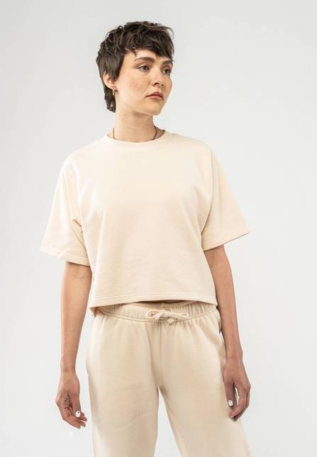 Melawear French Terry Cropped T-Shirt DEEPALI