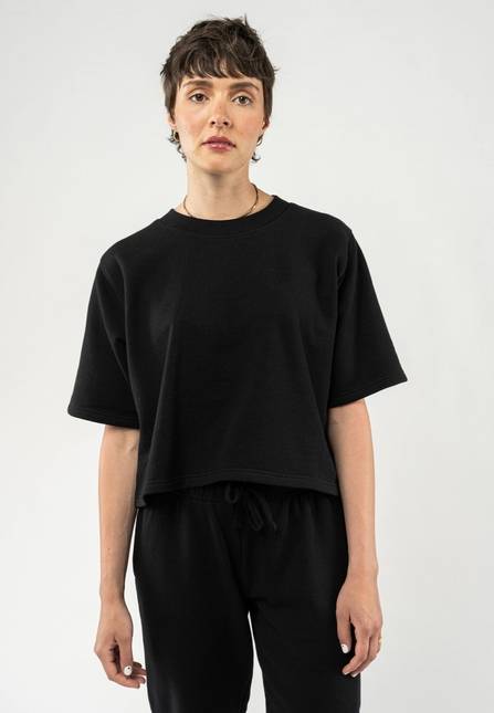 Melawear French Terry Cropped T-Shirt DEEPALI