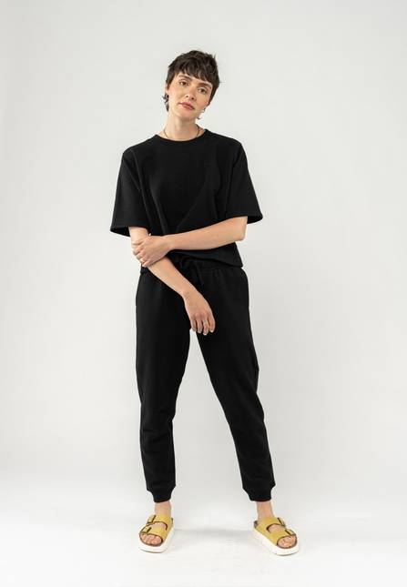 Melawear French Terry Cropped T-Shirt DEEPALI Tägliche Deals