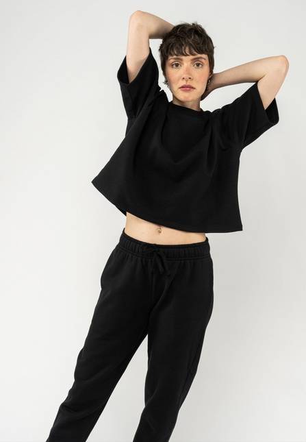 Melawear French Terry Cropped T-Shirt DEEPALI Tägliche Deals