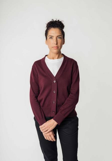 Melawear Damen Basic V-Neck Feinstrick Cardigan SURINA