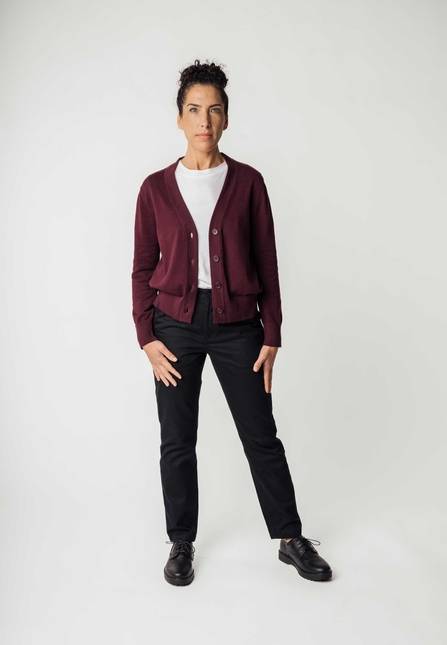 Melawear Damen Basic V-Neck Feinstrick Cardigan SURINA Online Shopping