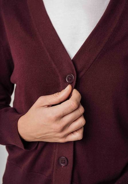 Melawear Damen Basic V-Neck Feinstrick Cardigan SURINA Online Shopping