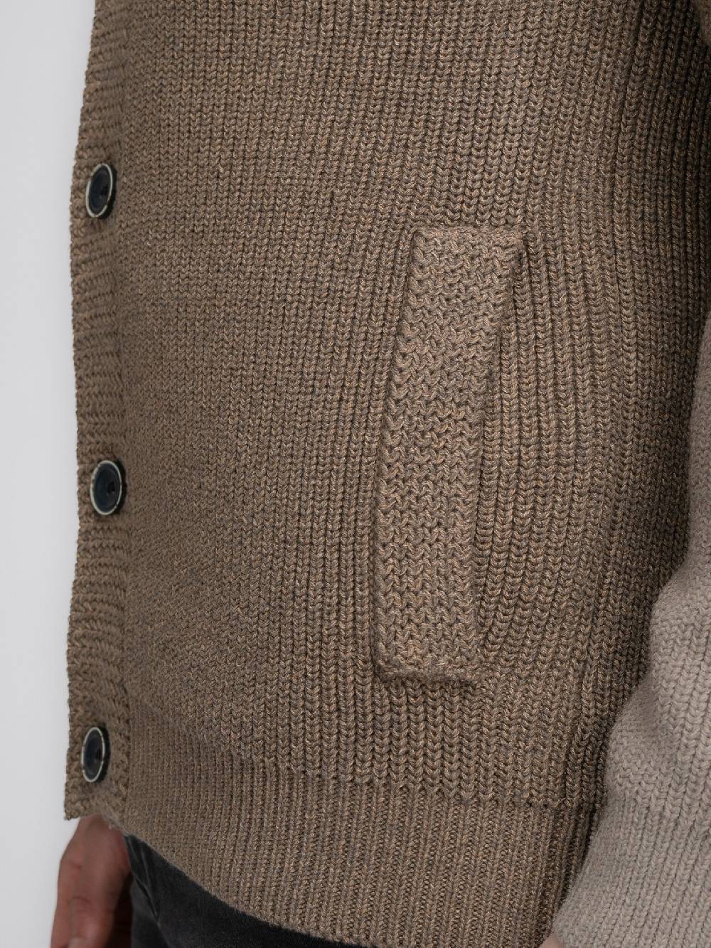 Petrol Industries M-3040-KWC282 Men Knitwear Collar Cardigan (7140 Oak) Fabrik Onlineshop