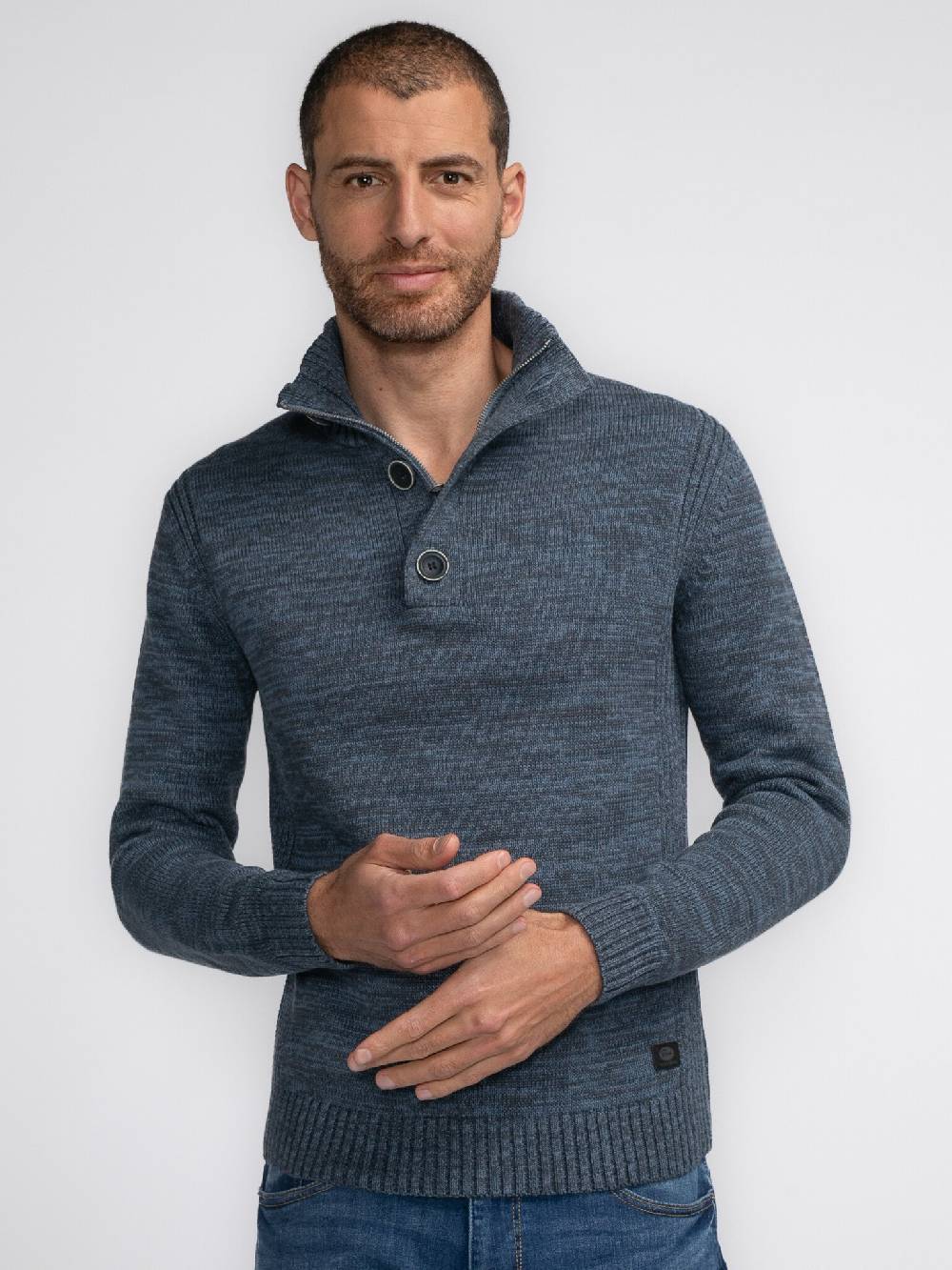 Petrol Industries M-3040-KWC206 Men Knitwear Collar (5183 Light Shadow)