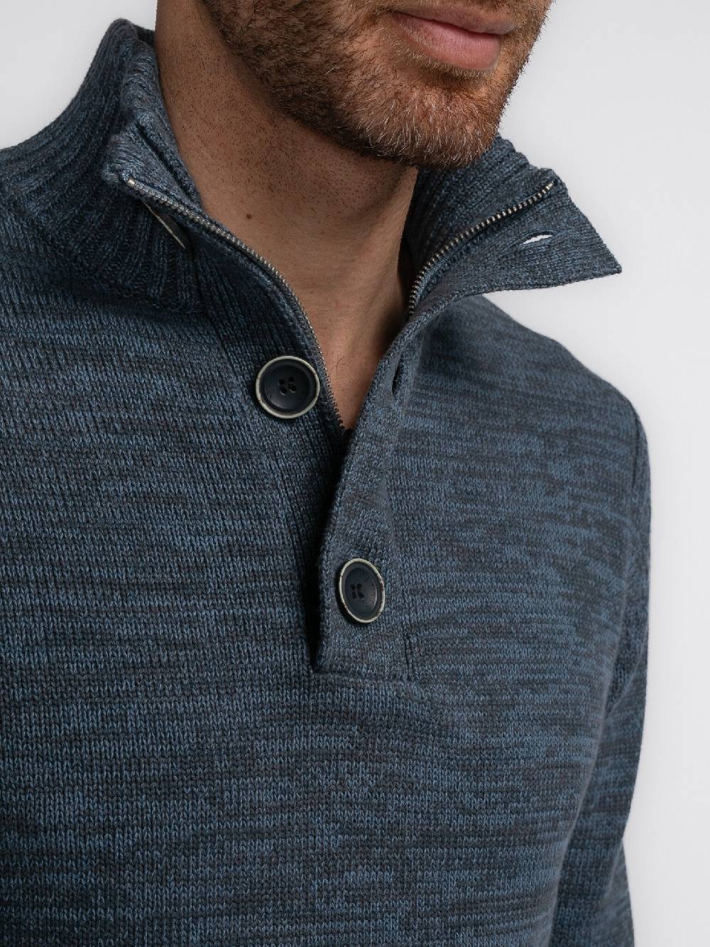 Petrol Industries M-3040-KWC206 Men Knitwear Collar (5183 Light Shadow) Rabatt