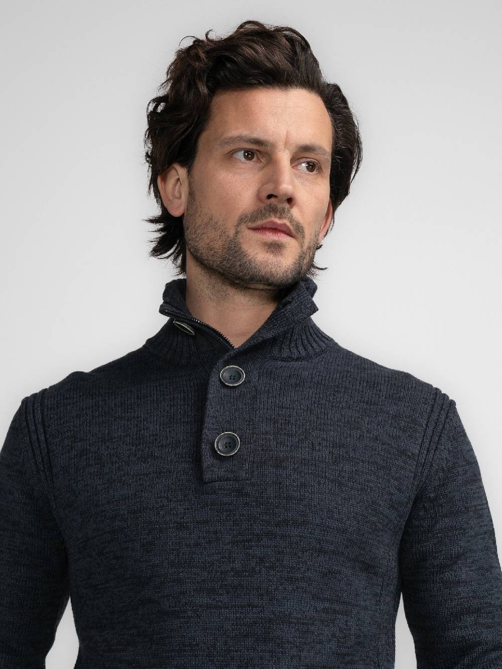 Petrol Industries M-3040-KWC206 Men Knitwear Collar (5120 Sky Captain) Flash Sale