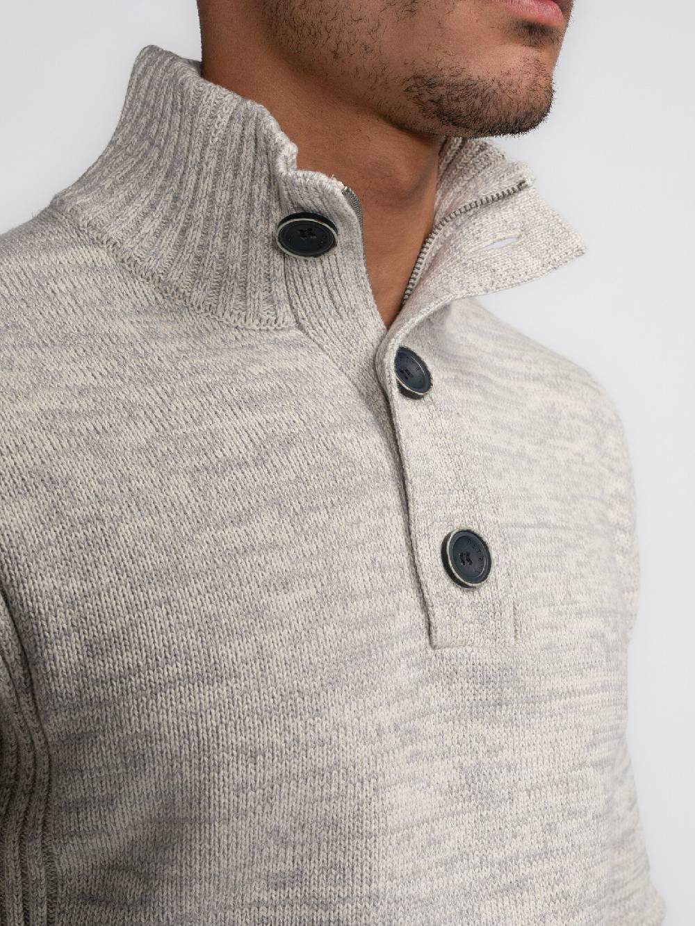 Petrol Industries M-3040-KWC206 Men Knitwear Collar (0009 Antique White) Online Shopping