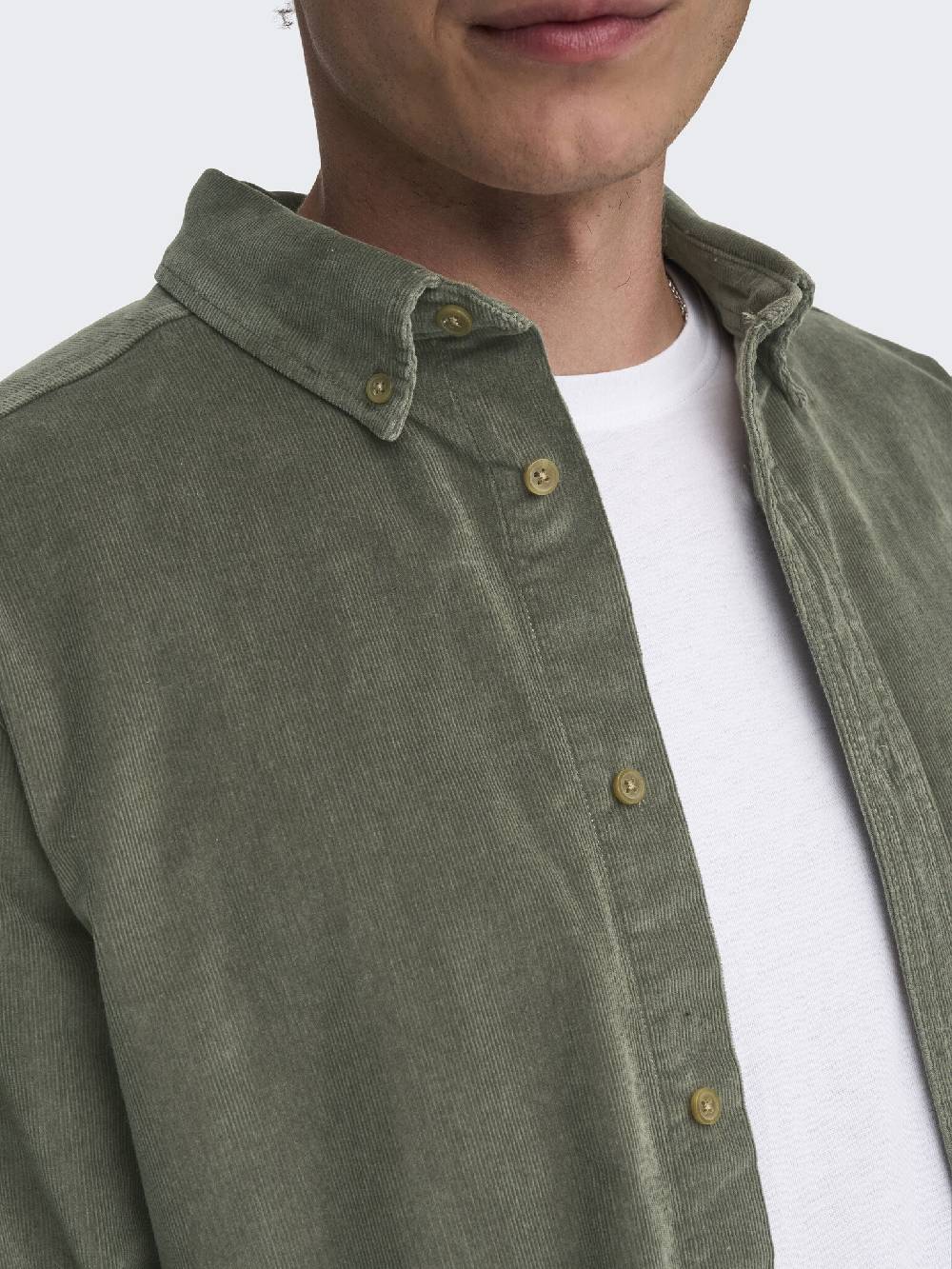 Only & Sons ONSMICHAEL 18W REG CORD STRETCH LS (Castor Gray) Cyber Monday