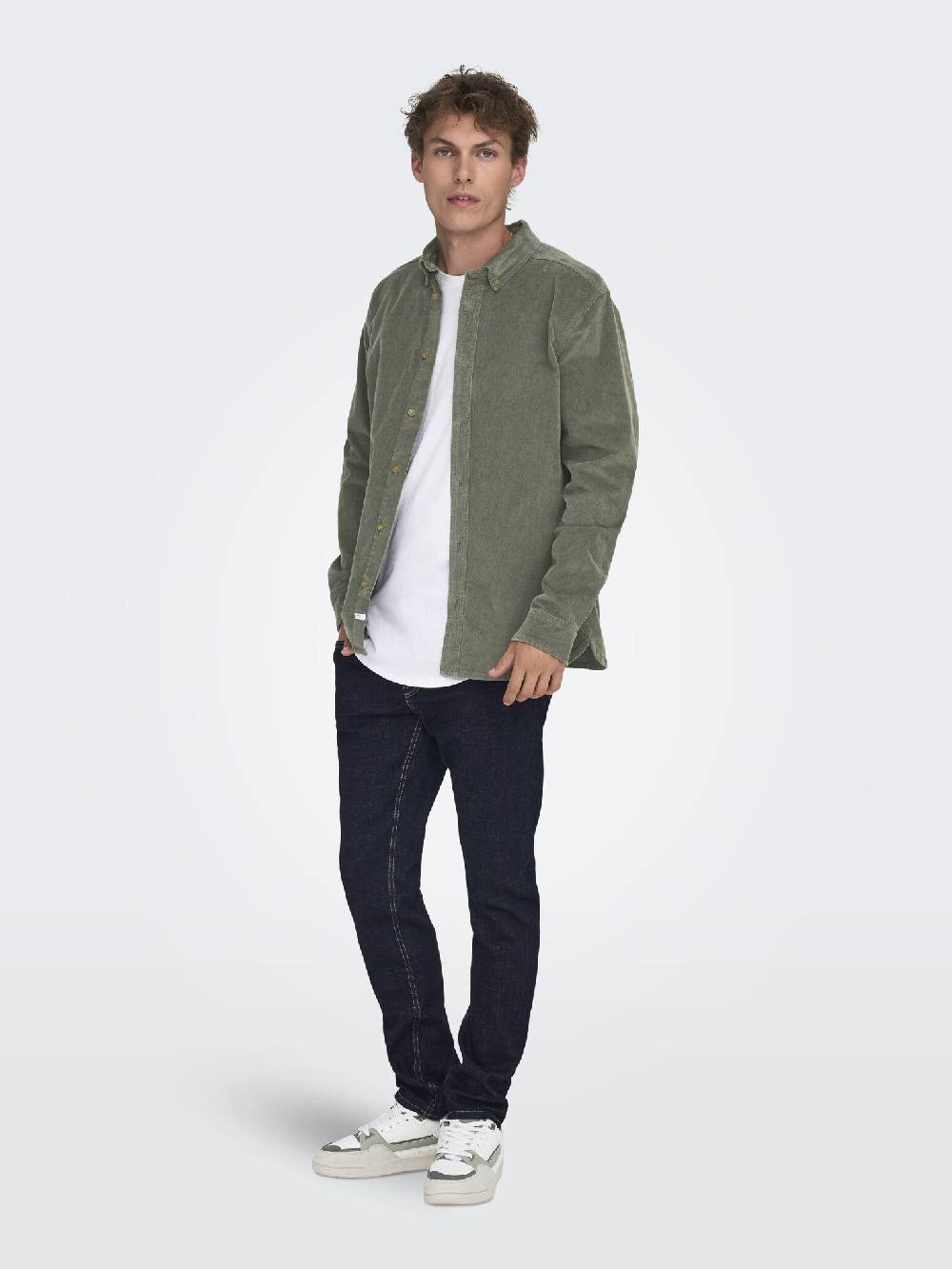 Only & Sons ONSMICHAEL 18W REG CORD STRETCH LS (Castor Gray) Cyber Monday