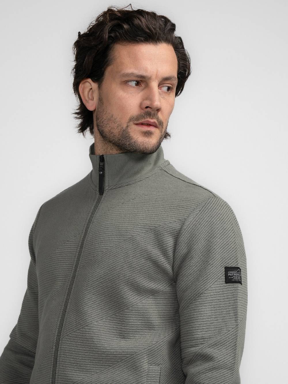 Petrol M-3040-SWC315 Men Sweater Collar Zip (6165 Dark Sage) Zeitbegrenzte Promotion