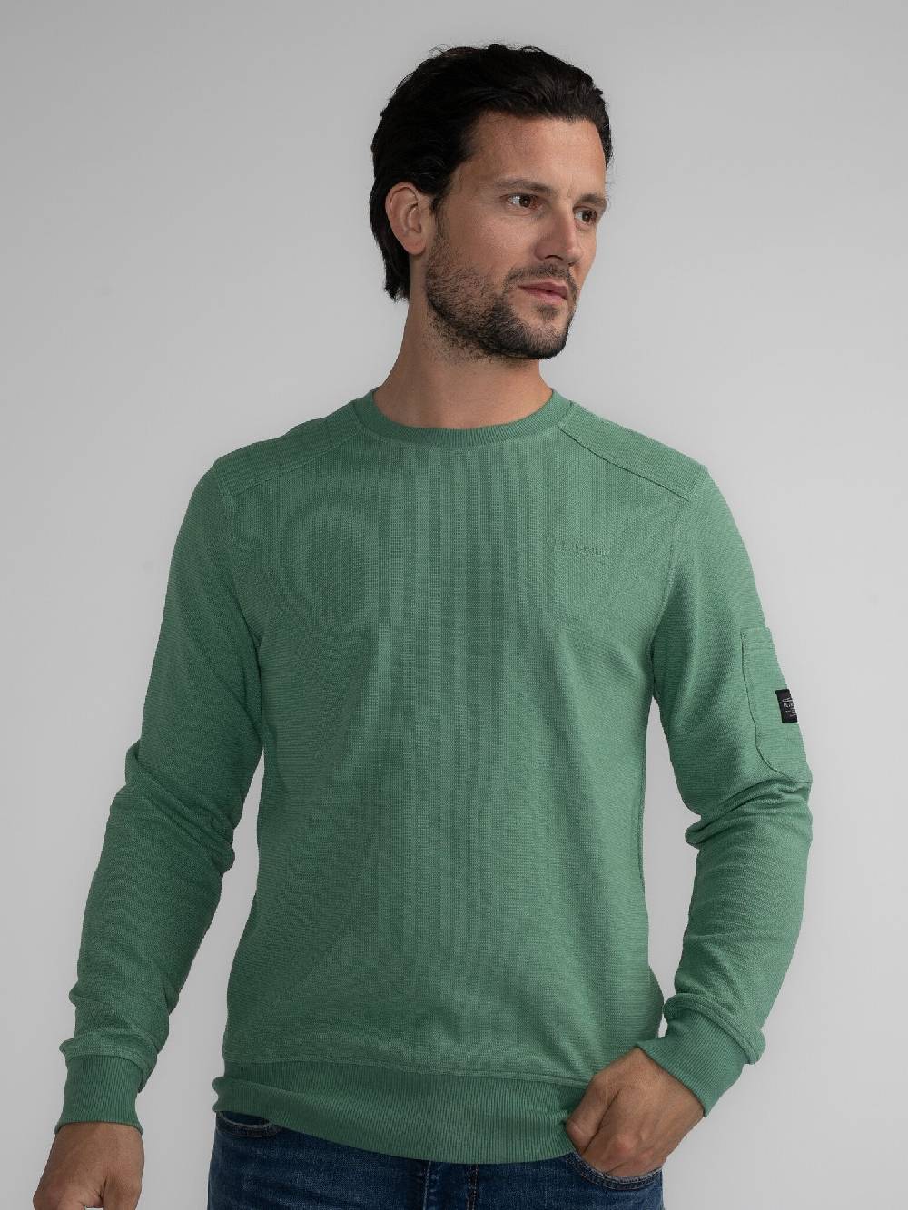 Petrol M-3040-SWR304 Men Sweater Round Neck (6167 Wasabi) Bis zu 50% Rabatt
