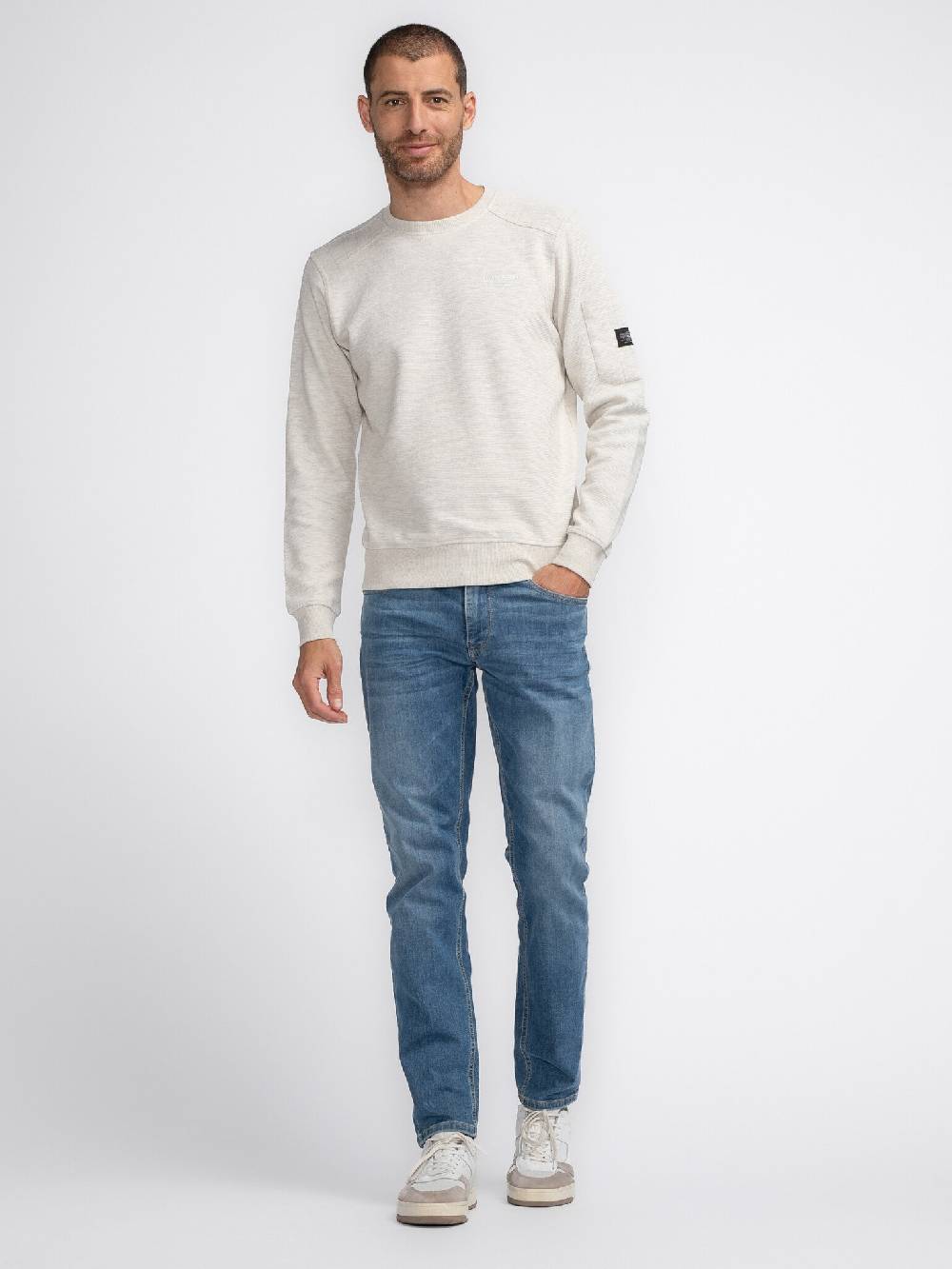 Petrol M-3040-SWR304 Men Sweater Round Neck (0009 Antique White Melee) Bis zu 65% Rabatt