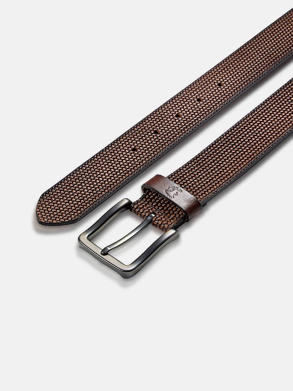Lerros 5003009 RIEM *LEWIS* VAN BUFFELLEER MET RELIËF (780 DARK BROWN) Nur noch ein Tag übrig