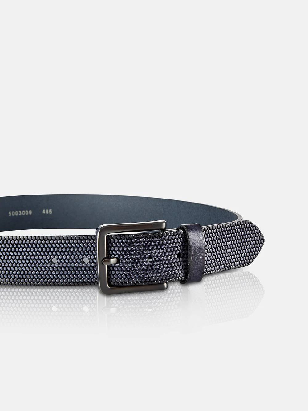 Lerros 5003009 RIEM *LEWIS* VAN BUFFELLEER MET RELIËF (485 CLASSIC NAVY) Riesige Rabatte