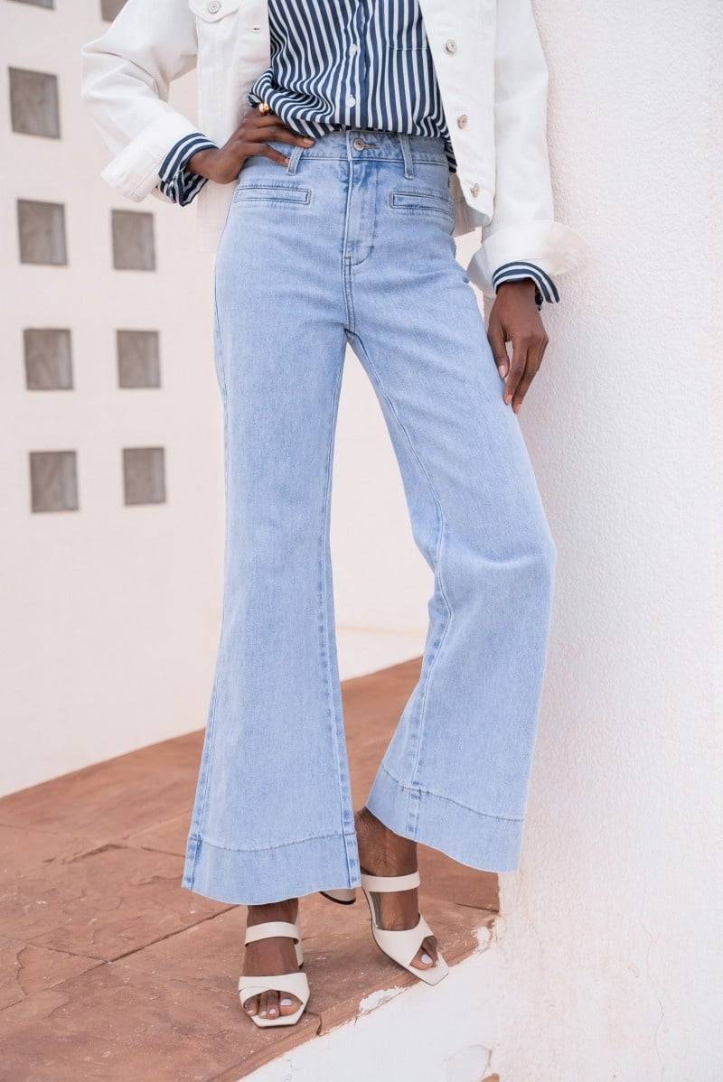 ORAIJE JEANS WIDE LEG BLEACH FRONT POCKET Osterangebot