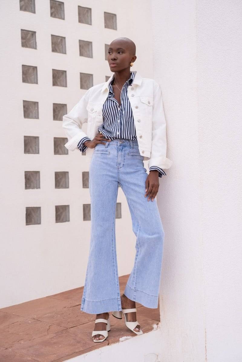 ORAIJE JEANS WIDE LEG BLEACH FRONT POCKET Osterangebot
