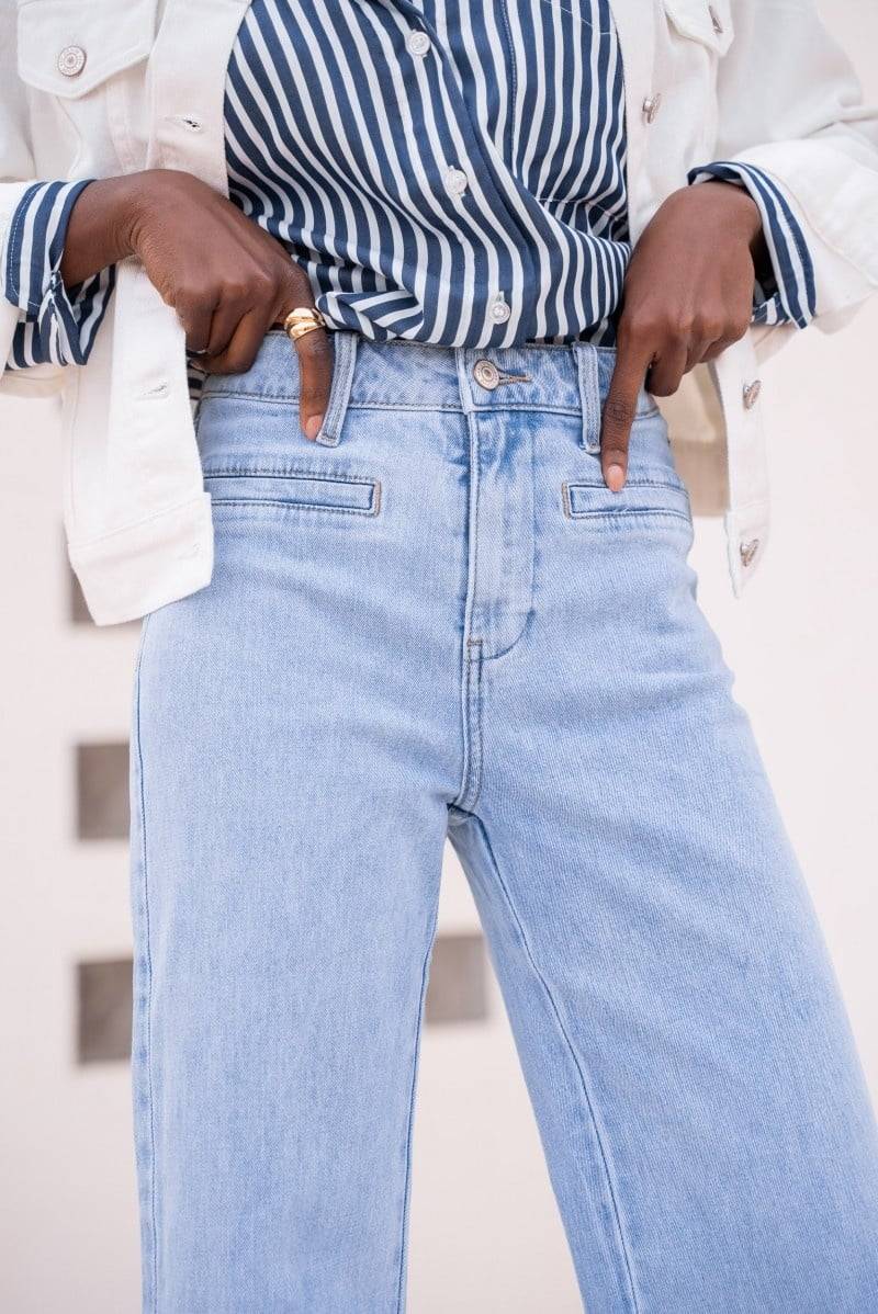 ORAIJE JEANS WIDE LEG BLEACH FRONT POCKET Osterangebot