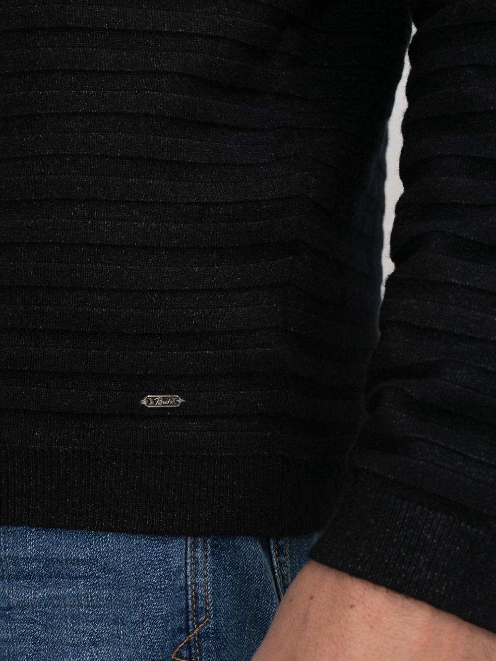 Petrol M-3040-KWR269 Men Knitwear Round Neck Basic (9091 Dark Black) Discount Store für neue Produkte