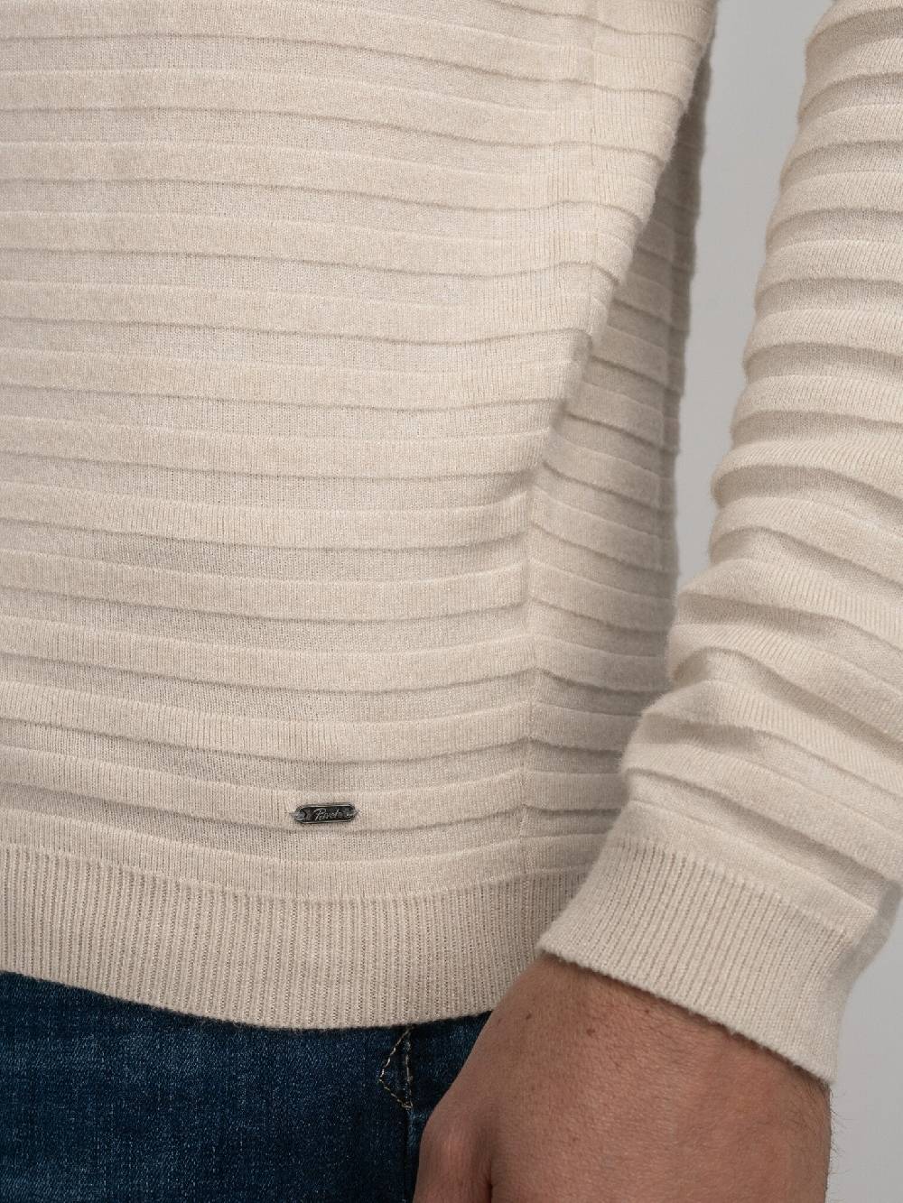 Petrol M-3040-KWR269 Men Knitwear Round Neck Basic (7137 Ecru) Nur noch ein Tag übrig