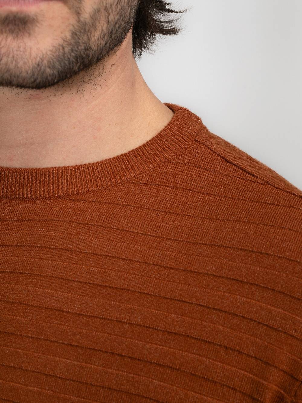 Petrol M-3040-KWR269 Men Knitwear Round Neck Basic (2123 Dark Caramel) 50% Rabatt mit kostenlosem Versand