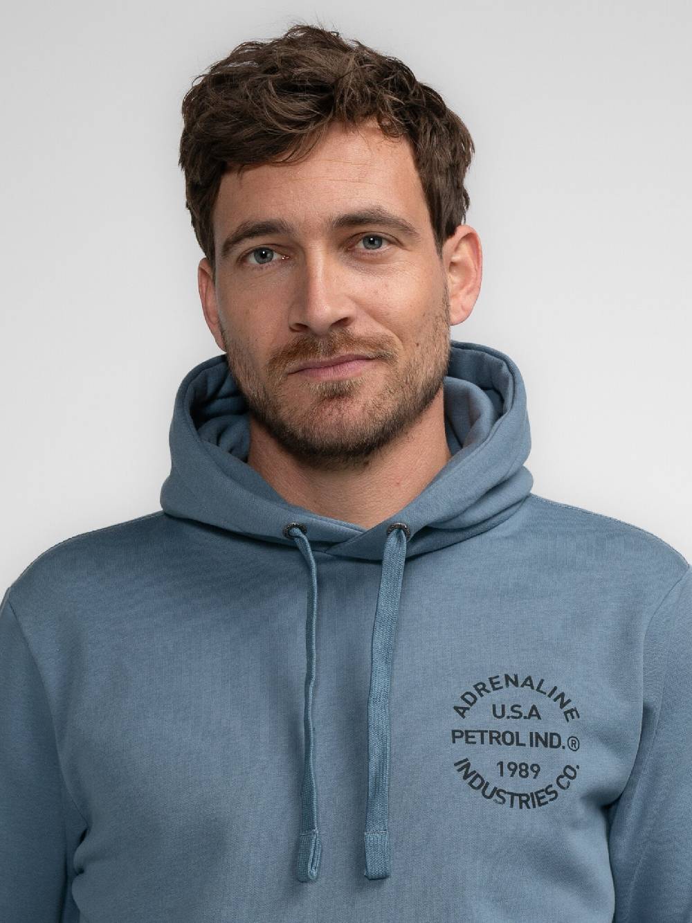 Petrol M-3040-SWH361 Men Sweater Hooded Print (5183 Light Shadow) Begrenzt auf 3 Tage