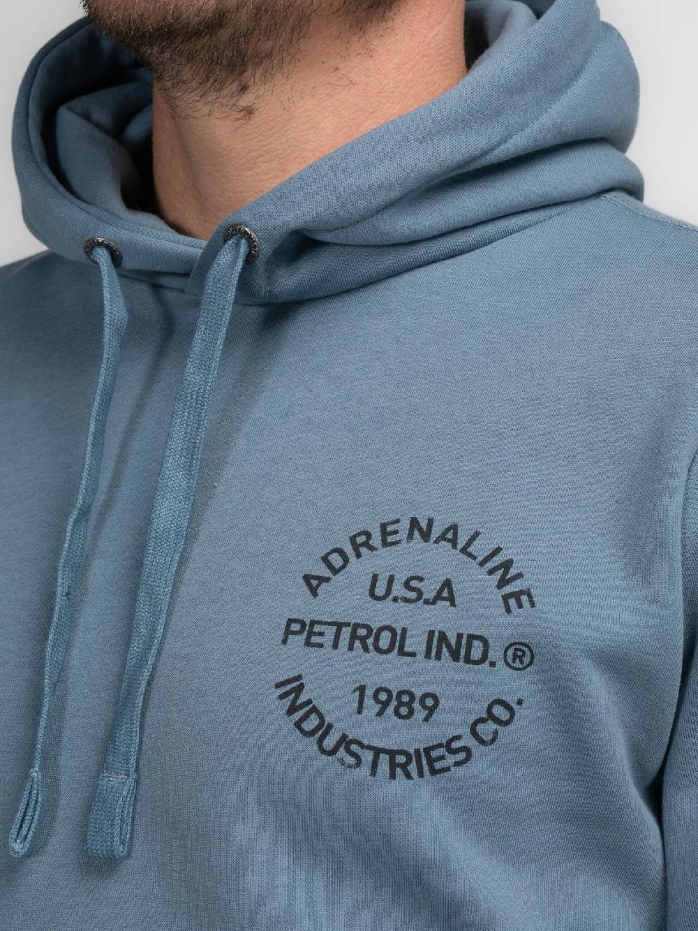 Petrol M-3040-SWH361 Men Sweater Hooded Print (5183 Light Shadow) Begrenzt auf 3 Tage