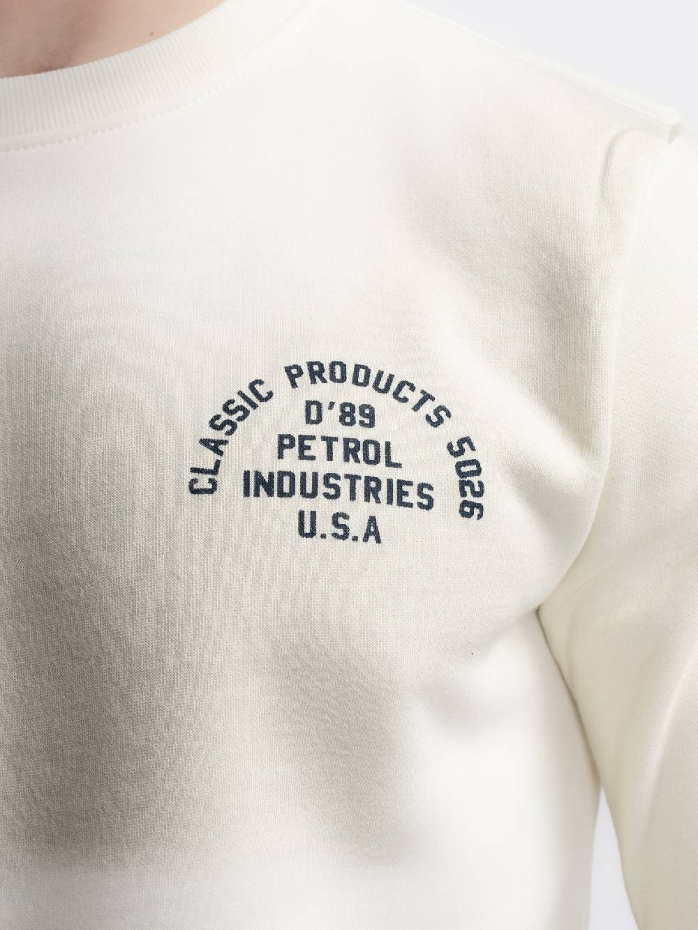 Petrol M-3040-SWR364 Men Sweater Round Neck Print (0007 Antique White) Speichern exportieren