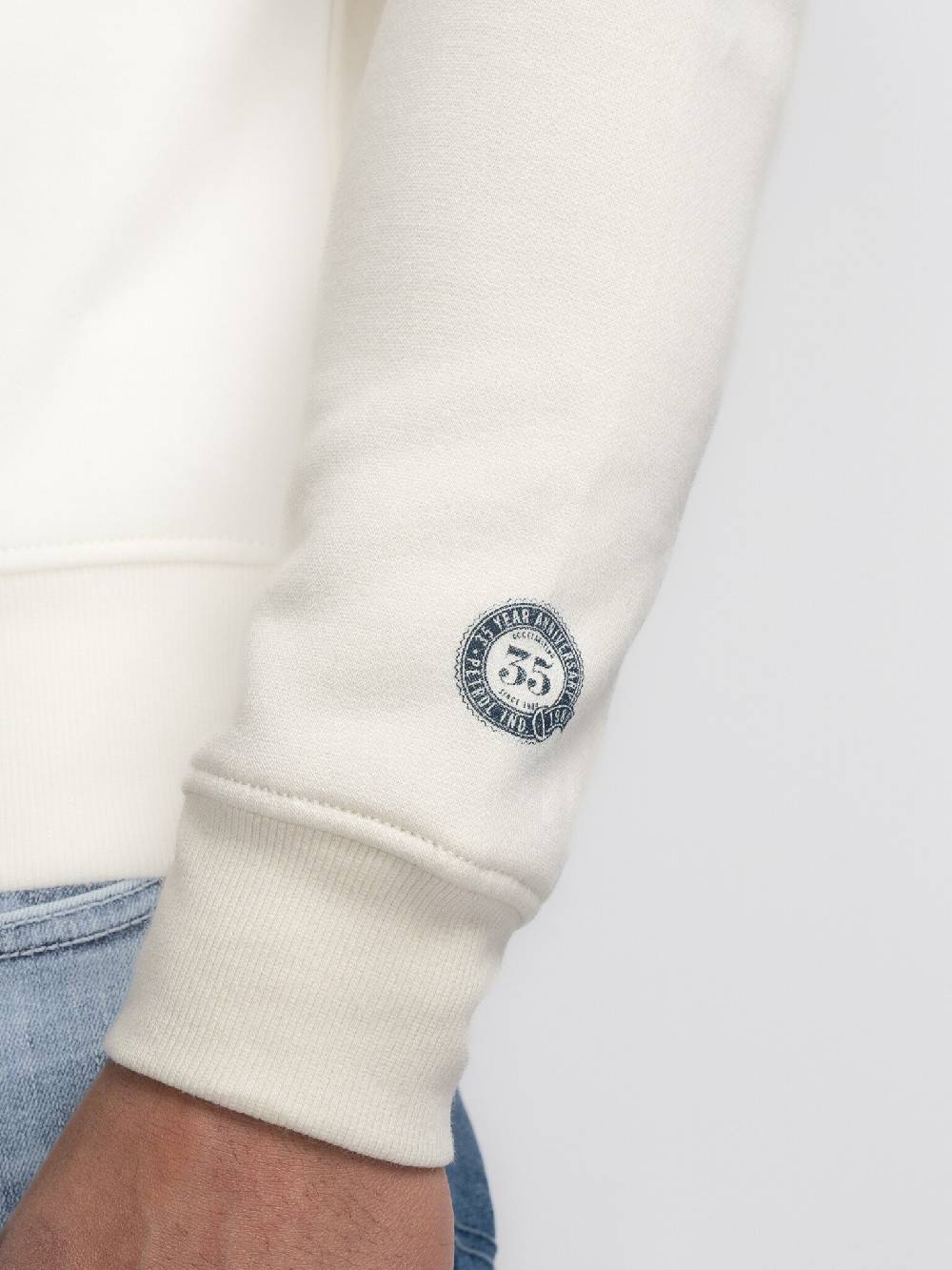 Petrol M-3040-SWR364 Men Sweater Round Neck Print (0007 Antique White) Speichern exportieren