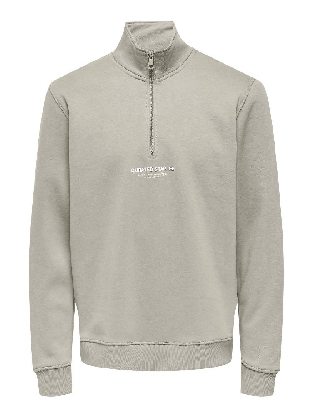 Only & Sons ONSCURATED REG HALF ZIP SWEAT (Silver Lining)