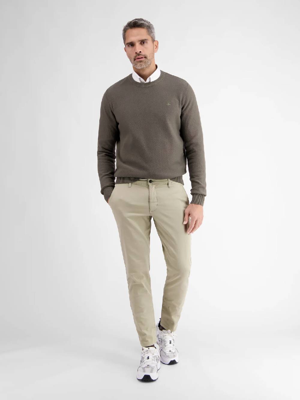 Lerros 2009166 CHINO MICROSTRUCTUUR SLIM FIT (707 SOFT STONE) 2025