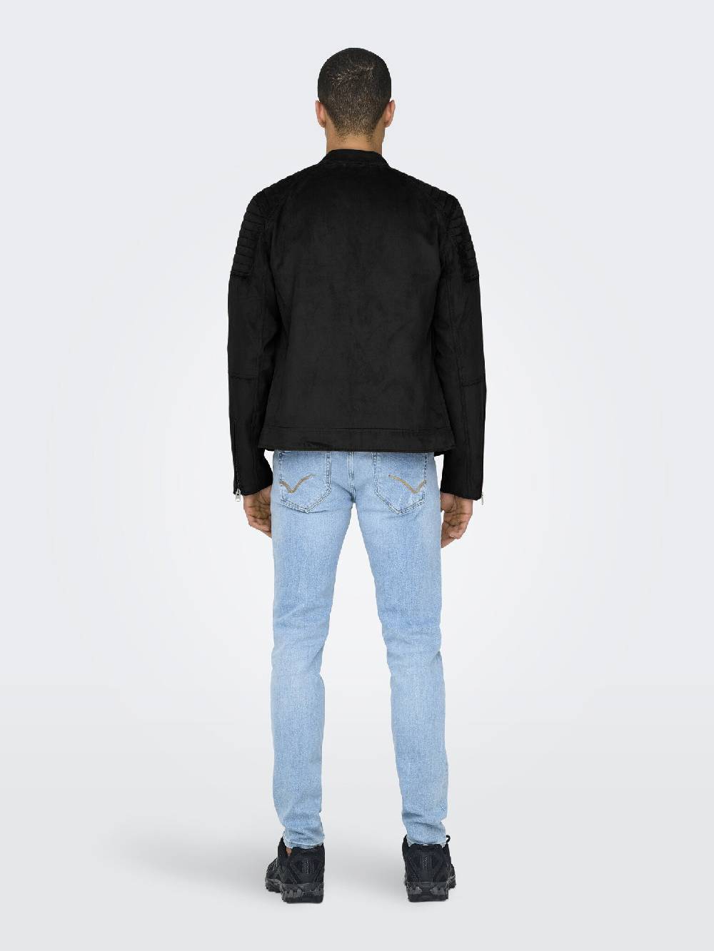 Only & Sons ONSGUS FAUX SUEDE RACER JACKET (Black) Großer Ausverkauf