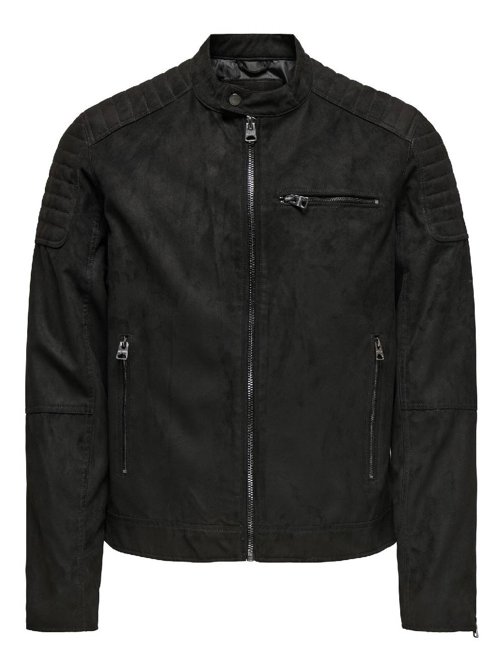 Only & Sons ONSGUS FAUX SUEDE RACER JACKET (Black) Großer Ausverkauf