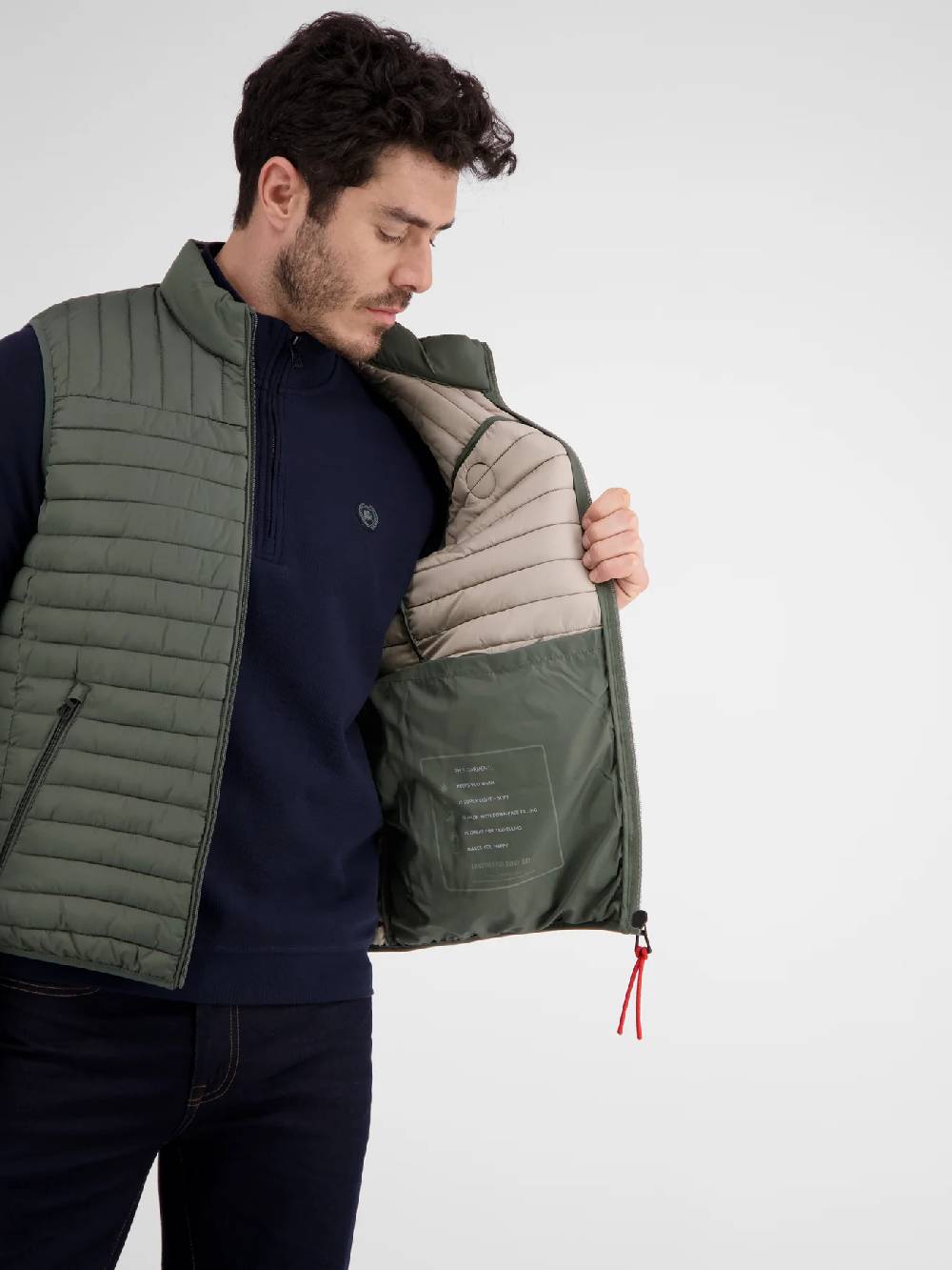 Lerros 2007341 LICHTGEWICHT VEST (618 MINERAL GREEN MELANGE) Weihnachtsangebot