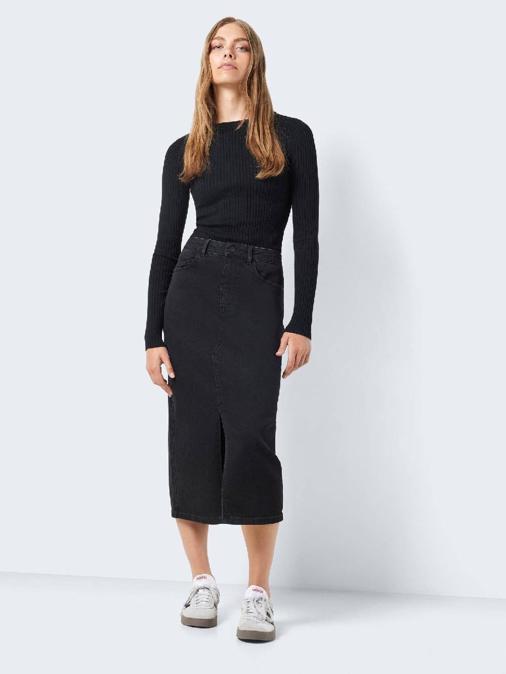 NOISY MAY KATH NW Long Skirt (Black Denim) Bis zu 55% Rabatt