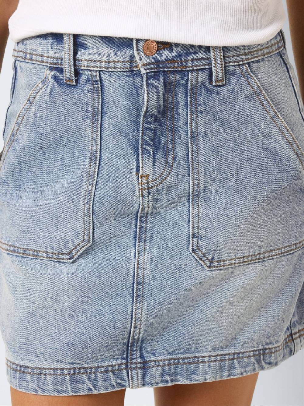 NOISY MAY REGINA HW Denim Skirt (Light Blue Used) Discount Store für neue Produkte