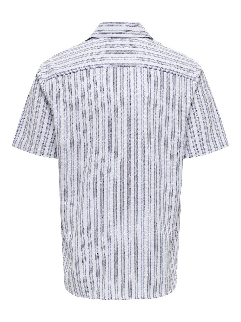 Only & Sons ONSTRUE REG SS STRUC STRIPE SHIRT SILVER LINING JETZT KAUFEN
