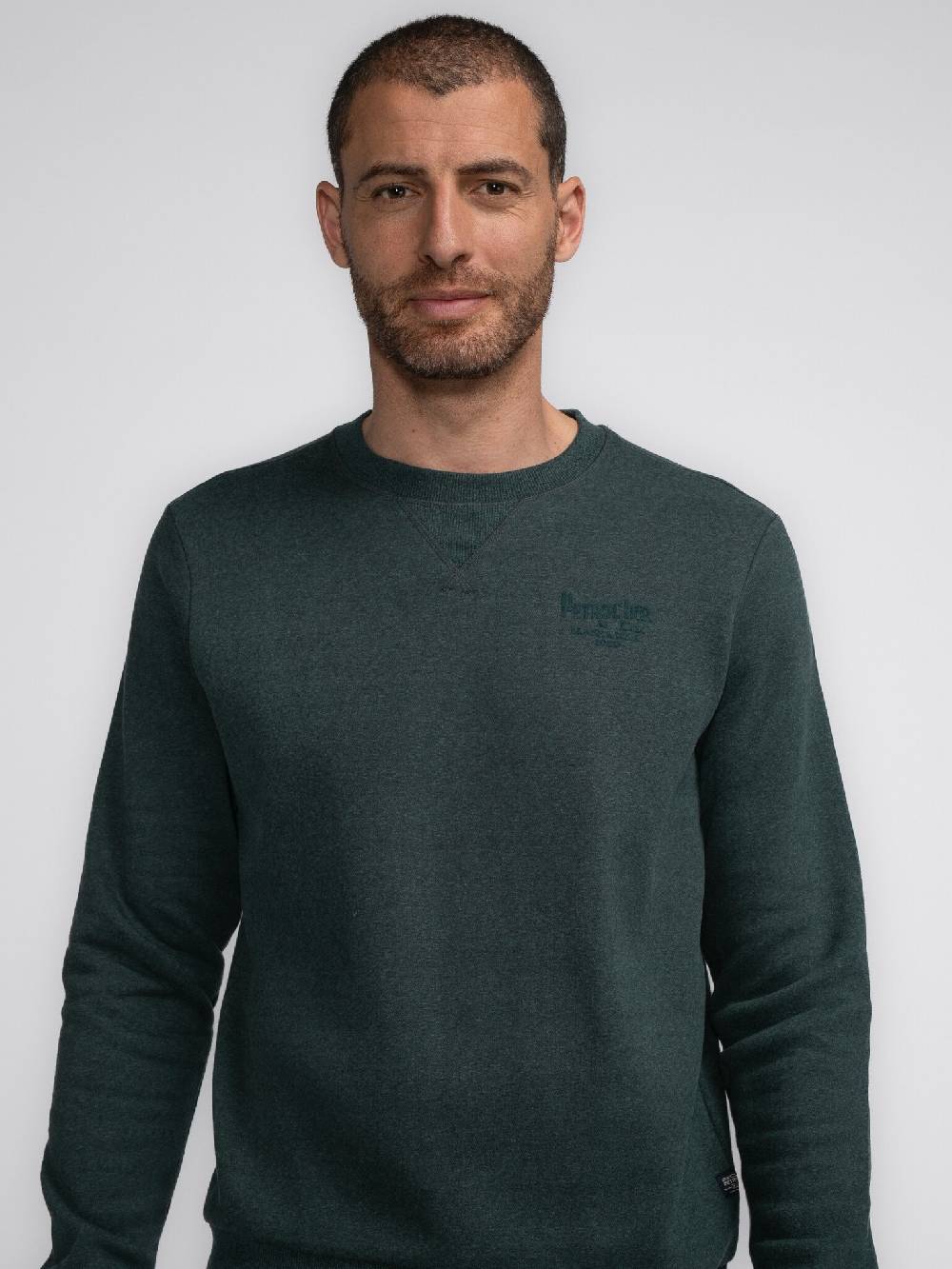 Petrol M-3040-SWR309 MEN SWEATER ROUND NECK PRINT 6089 Bottle Nur noch ein Tag übrig