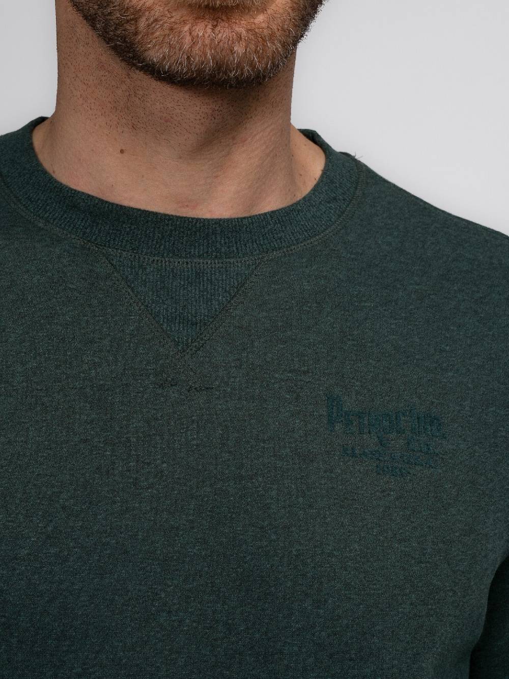 Petrol M-3040-SWR309 MEN SWEATER ROUND NECK PRINT 6089 Bottle Nur noch ein Tag übrig