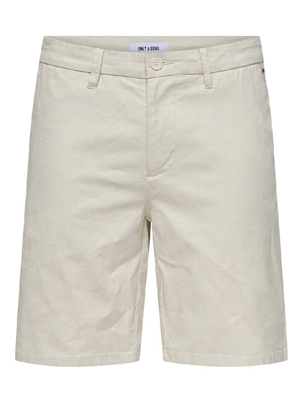 Only & Sons ONSMARK 0011 COTTON LINEN SHORTS NOOS SILVER LINING