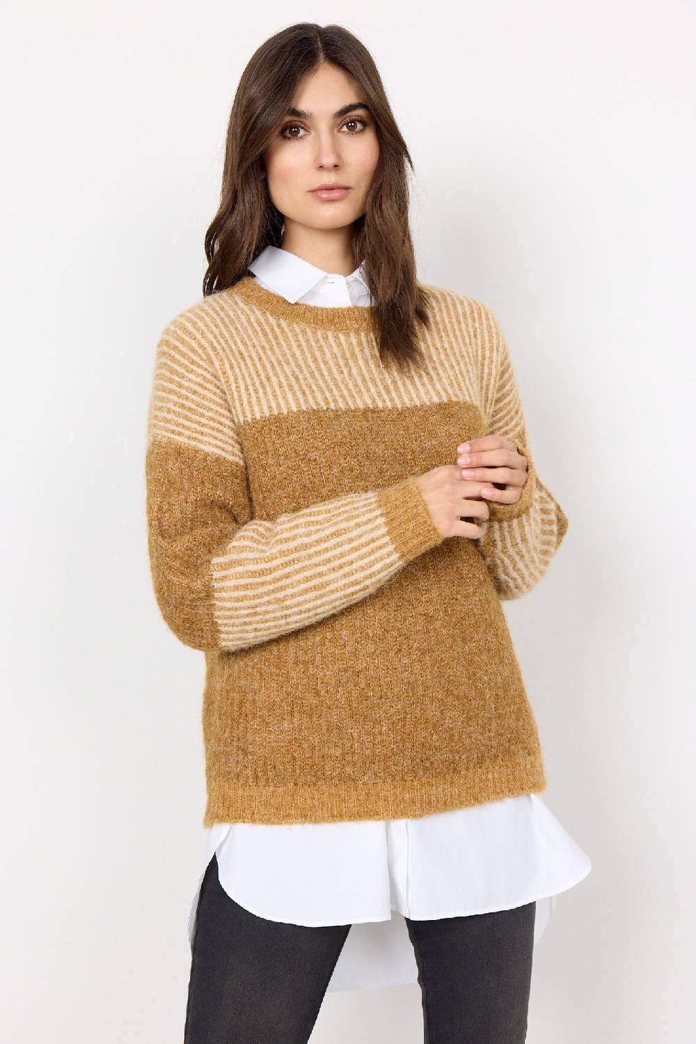 Soya Concept SC-TORINO YD STRIPE 6 (93460C GOLDEN YELLOW MELANGE C) Online Shopping