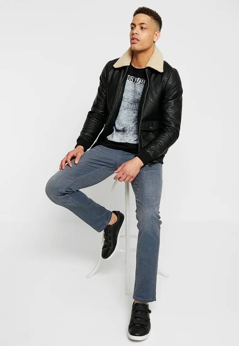 Cars Jeans Henlow Regular Coated Grey Blue Große Rabatte