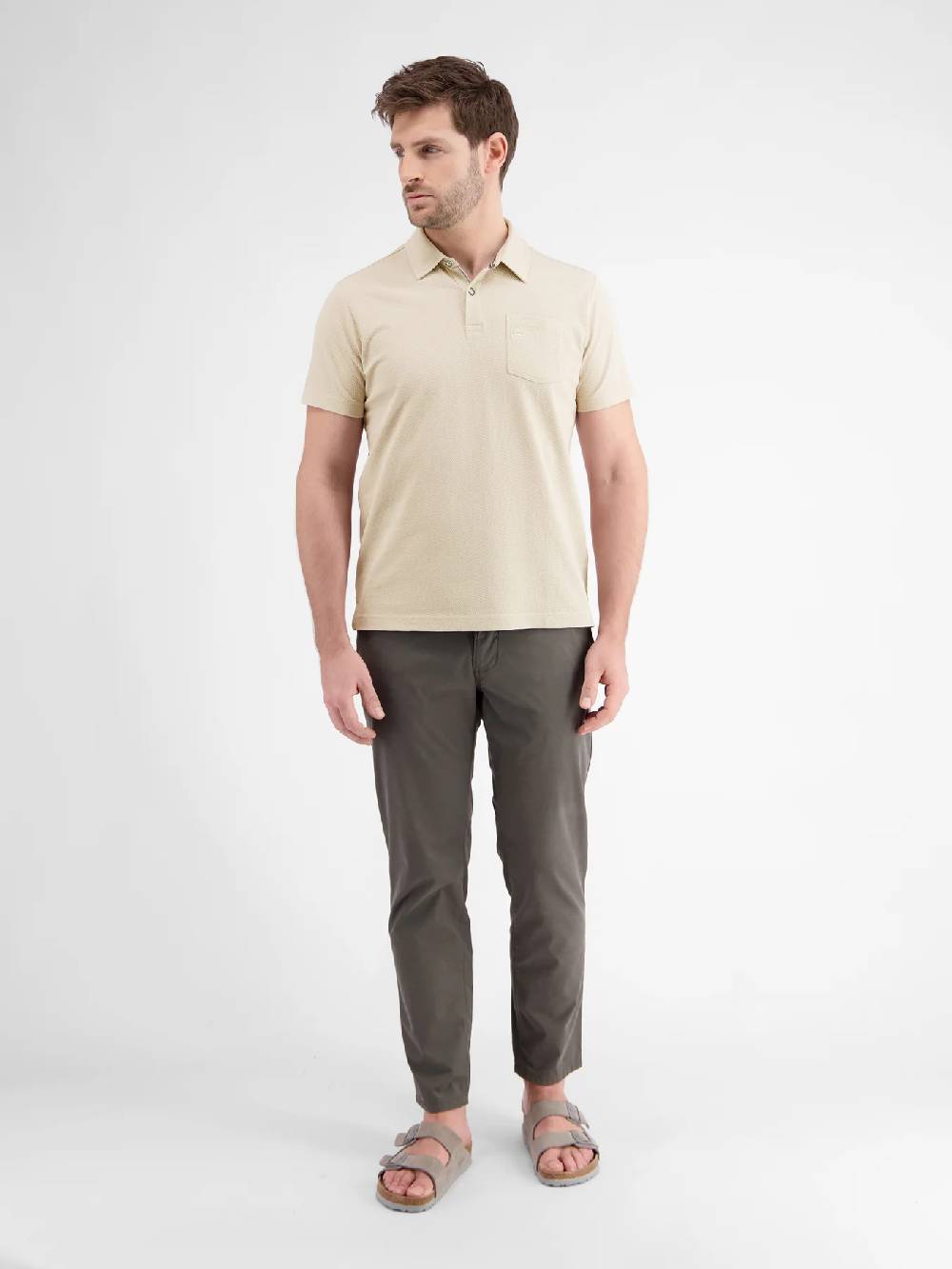 Lerros 2443204 POLOSHIRT IN SPORTIEVE WAFELPIQUÉKWALITEIT (705 LIGHT DUNE BEIGE) Tägliche Deals