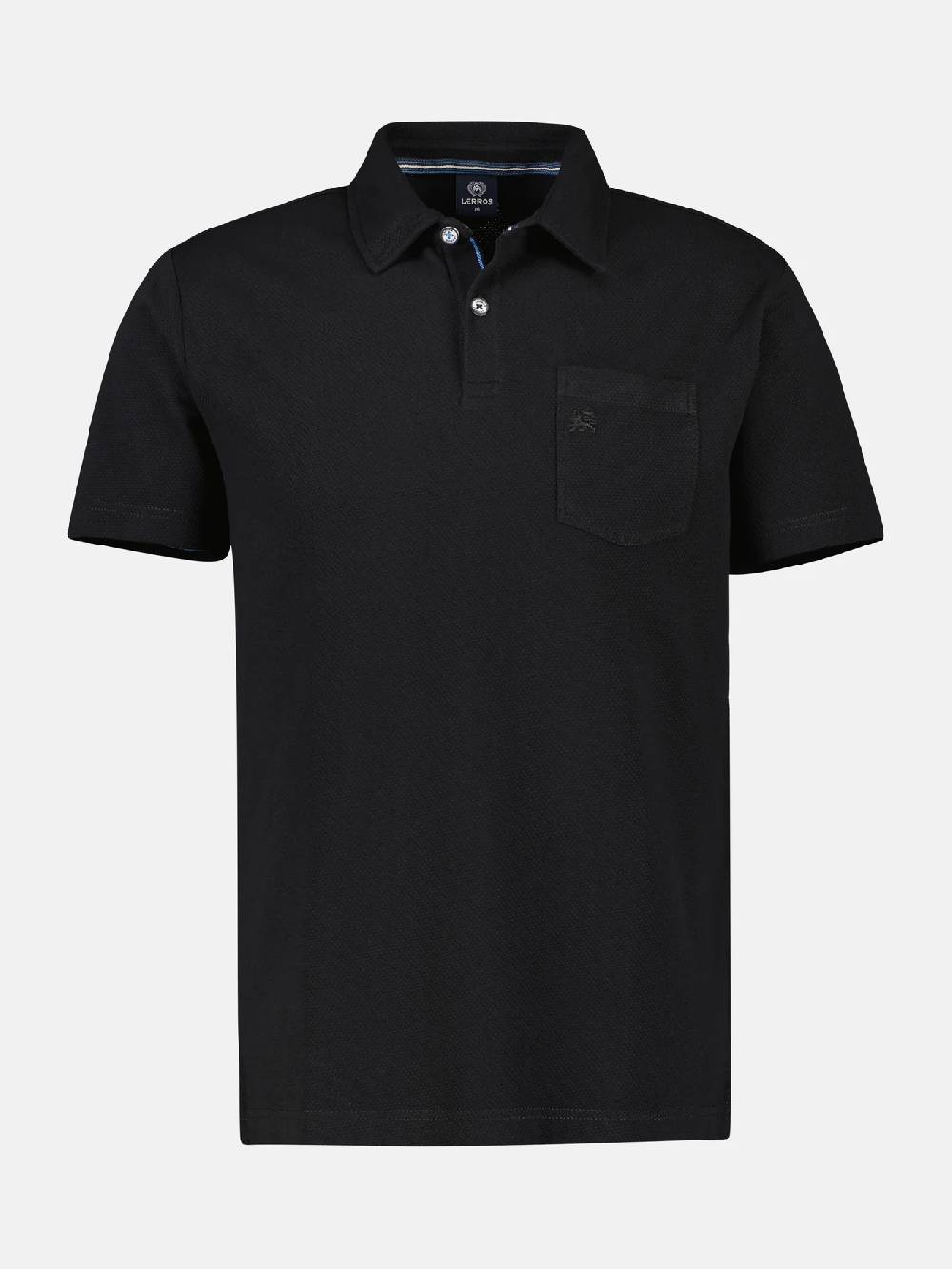 Lerros 2443204 POLOSHIRT IN SPORTIEVE WAFELPIQUÉKWALITEIT (290 BLACK) Super Sparpreis