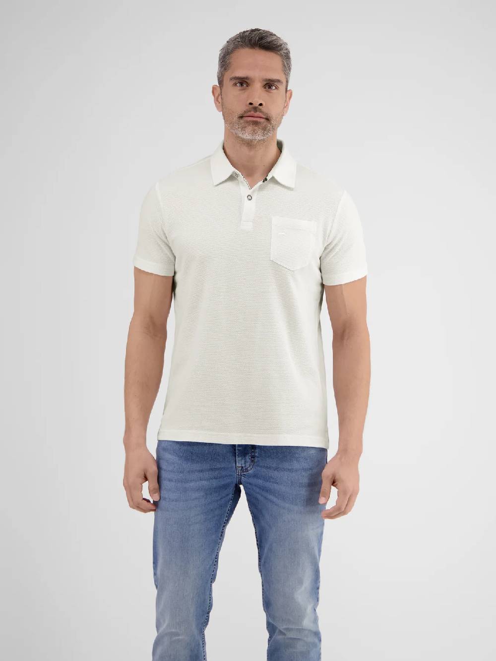 Lerros 2443204 POLOSHIRT IN SPORTIEVE WAFELPIQUÉKWALITEIT (103 BROKEN WHITE) Wochenangebot