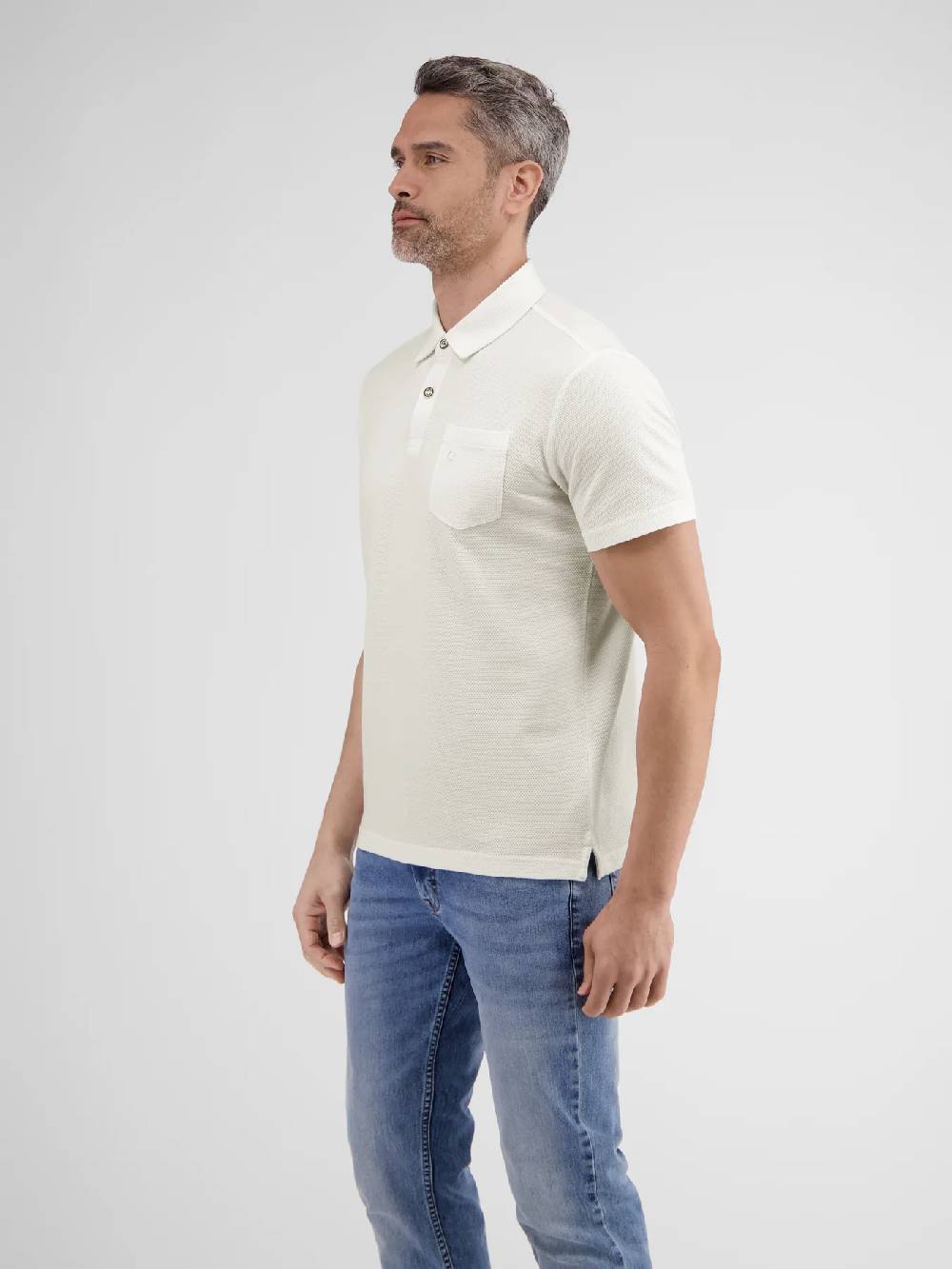 Lerros 2443204 POLOSHIRT IN SPORTIEVE WAFELPIQUÉKWALITEIT (103 BROKEN WHITE) Wochenangebot