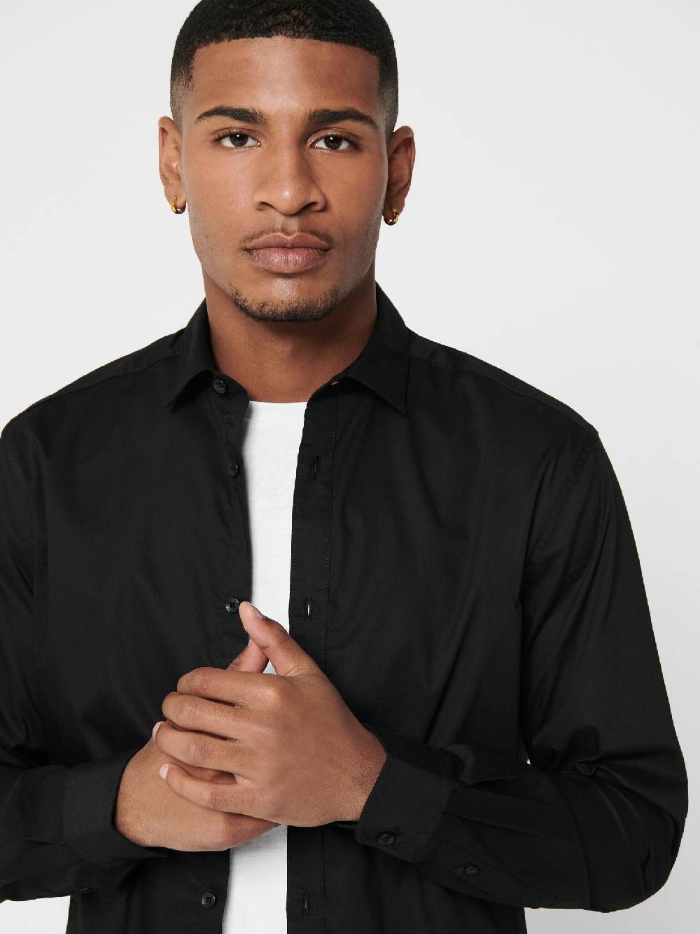 Only & Sons Onssane LS Solid Poplin Shirt (187679 Black) Wochenangebot